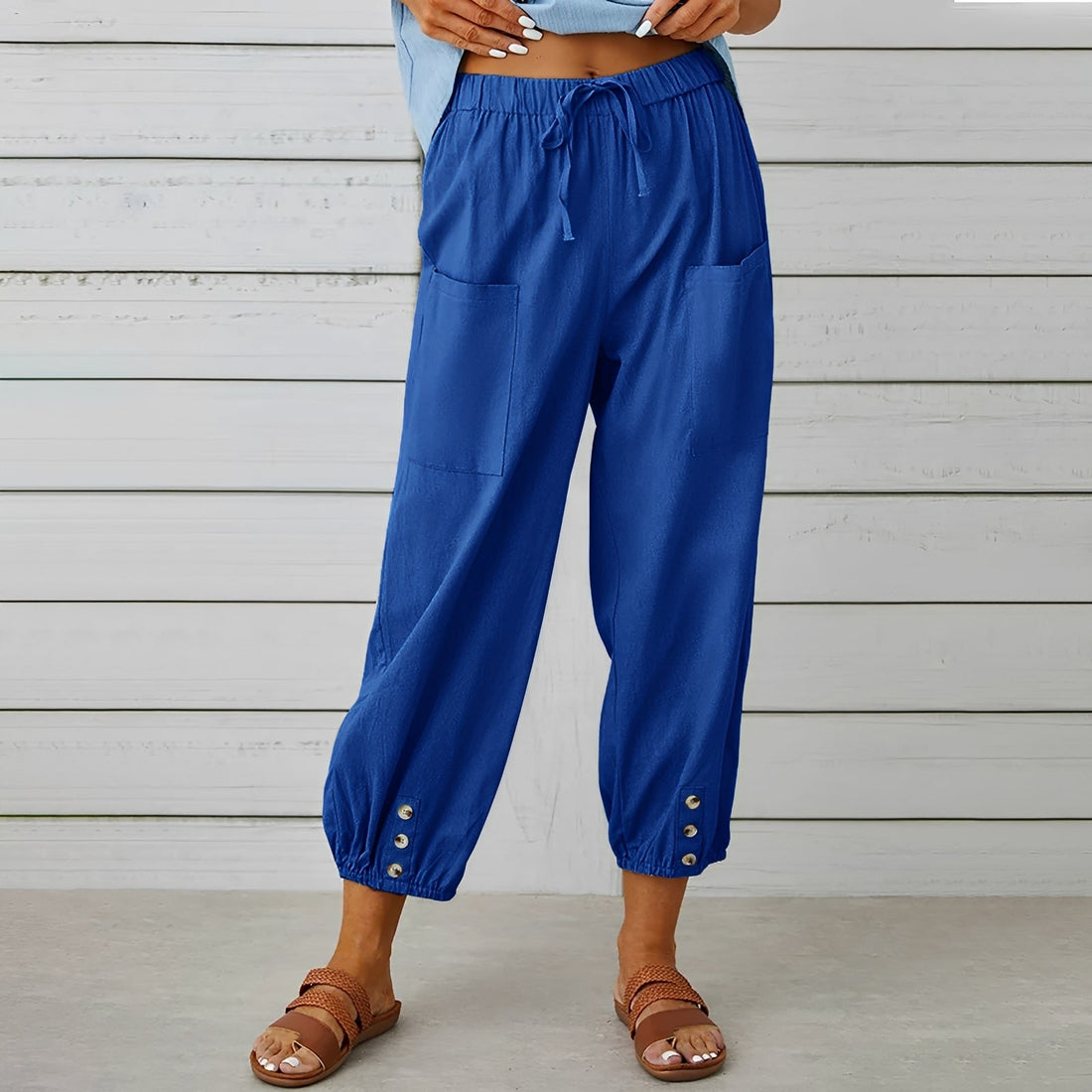 Christa - Casual, Loose-Fitting Cropped Pants for Women