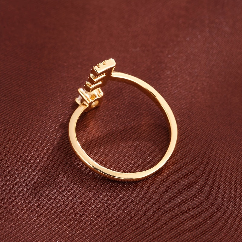 Nova – Modern open ring with initial