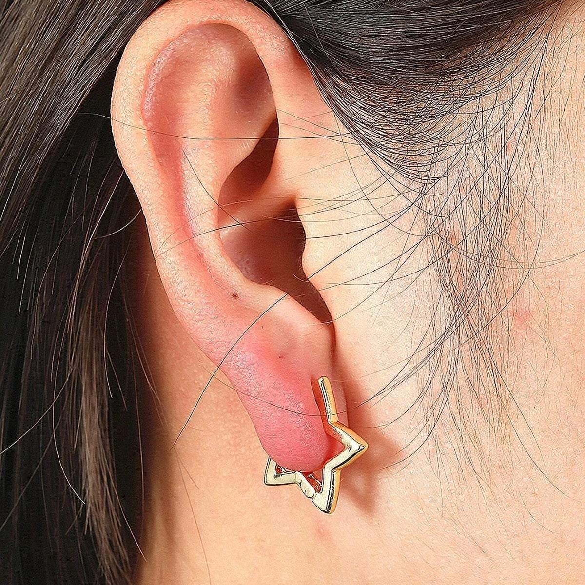 Huggie Star Earrings - Star Hoops