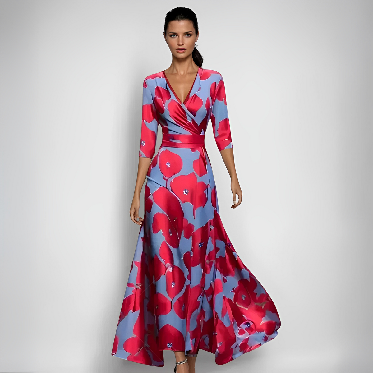 Delores - Maxi Dress with Floral Pattern and Long Sleeves