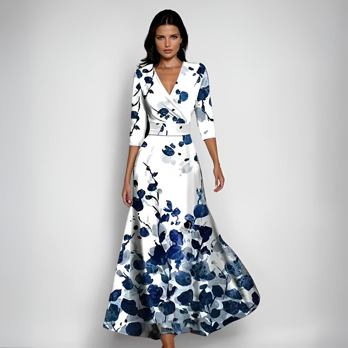 Delores - Maxi Dress with Floral Pattern and Long Sleeves