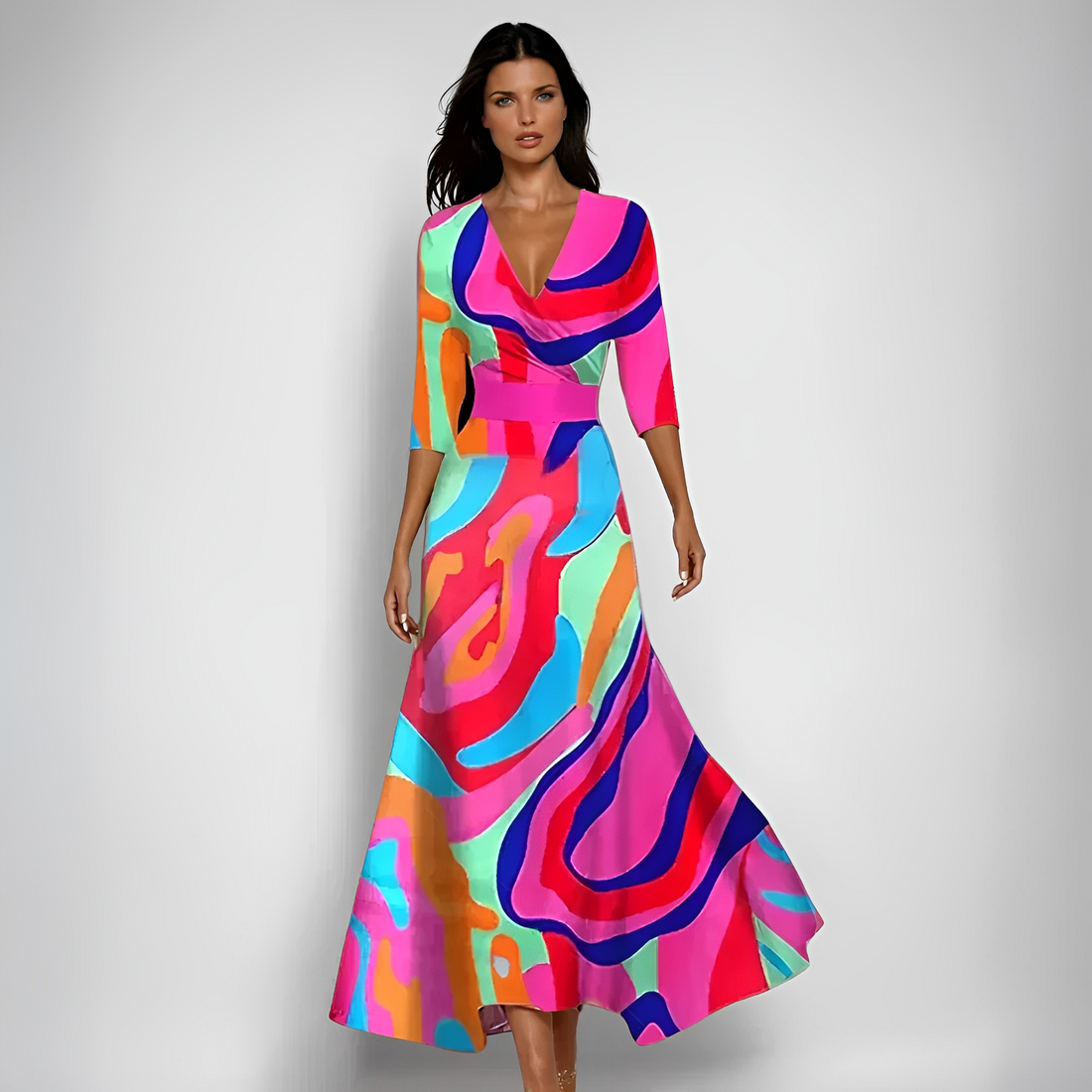 Delores - Maxi Dress with Floral Pattern and Long Sleeves