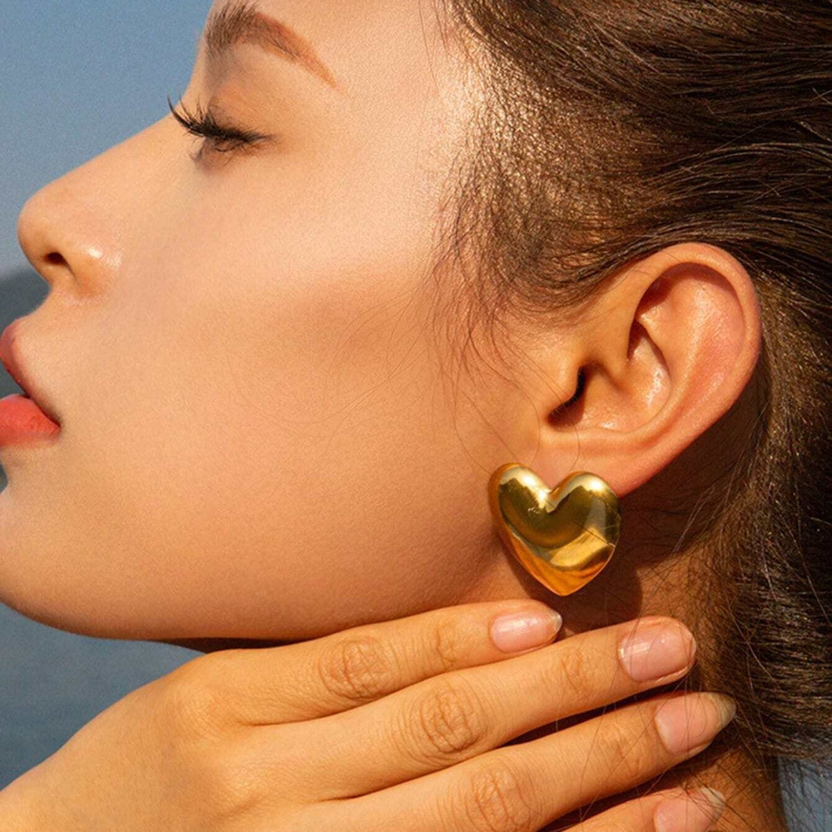 Large Heart-Shaped Earrings