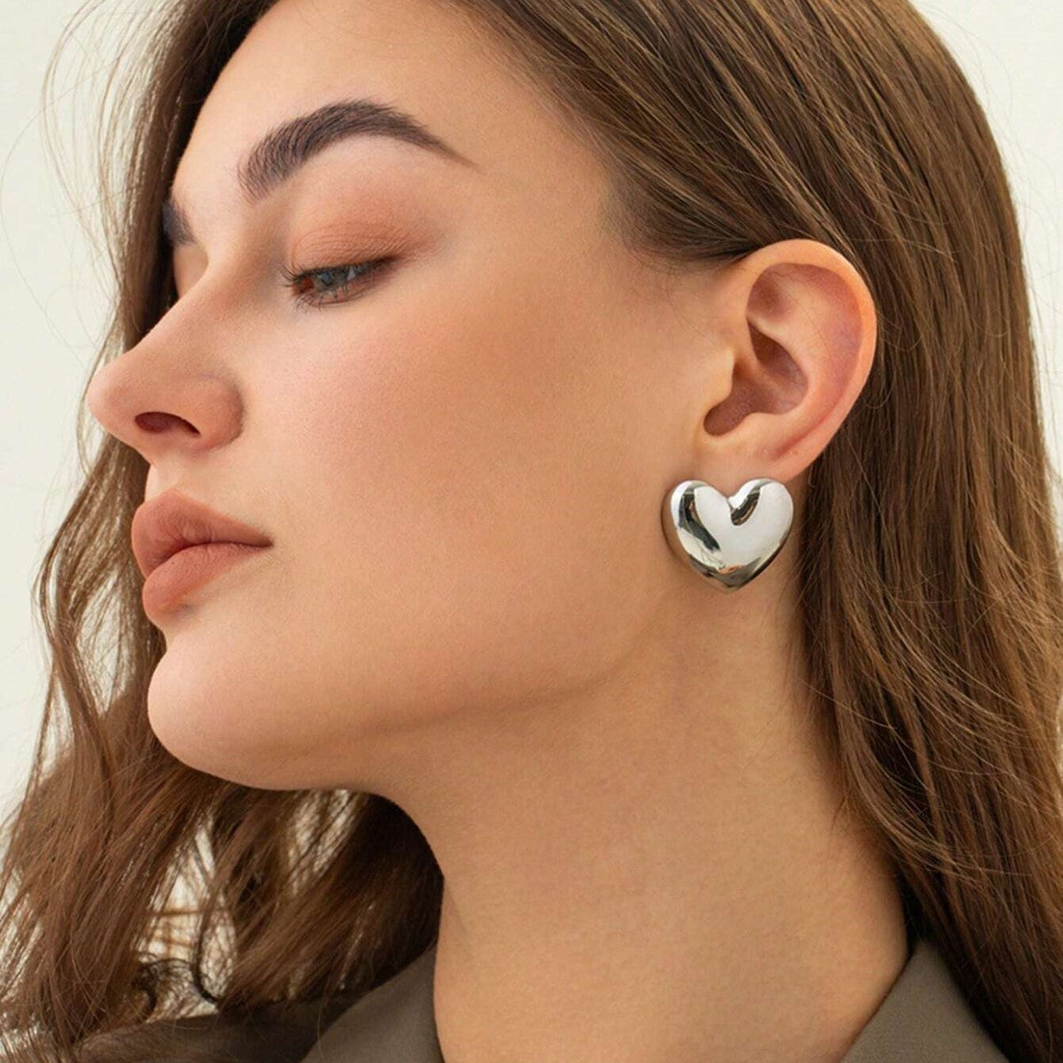 Large Heart-Shaped Earrings