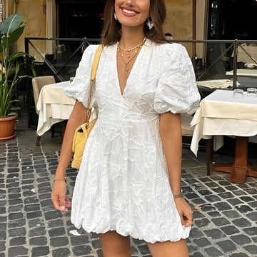 Claudia - Stylish Embroidery Mini Dress