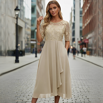 Victoria - Graceful Lace Hollow Dress