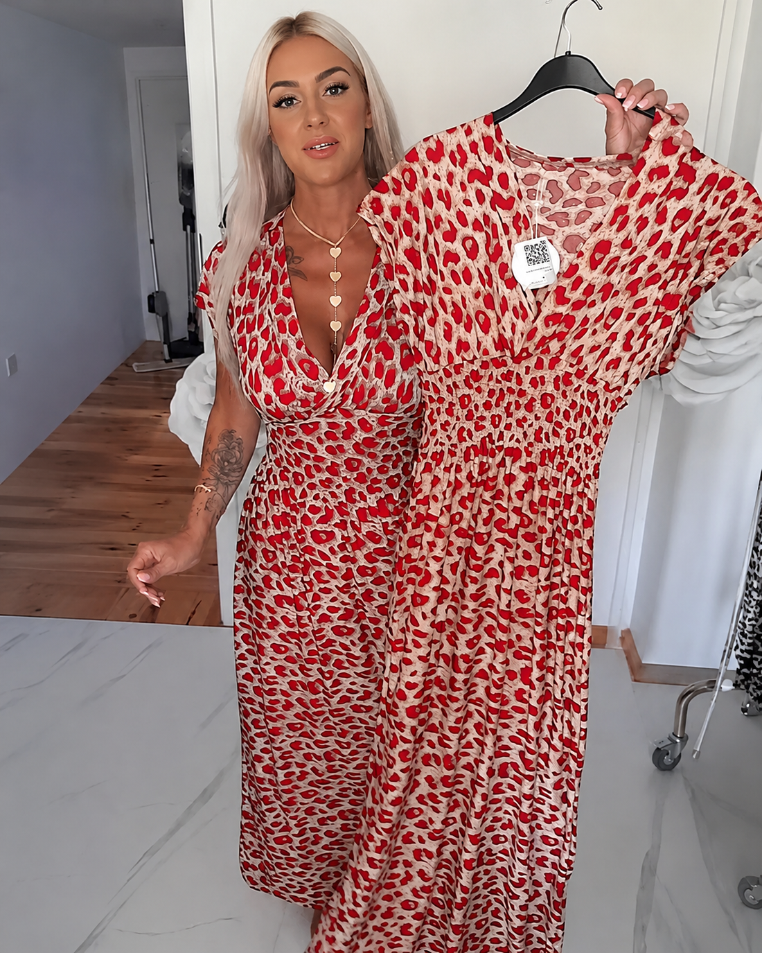 Dyshelle - Chic V-Neck Boho Dress