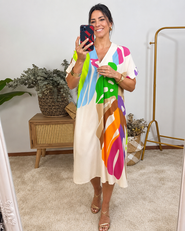 Curlene - Chic Loose Midi Dress