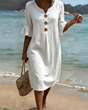 Zahara - Chic Button Midi Dress