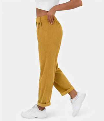 Liana - Casual High Waist Corduroy Trousers