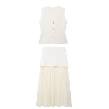 Airen - Casual Vest and Skirt Combo