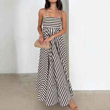 Lerra - Long Striped Pleated Dress