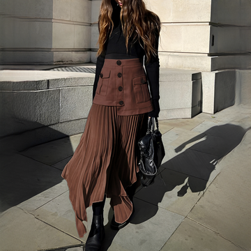 Yoselin - Asymmetrical Fold Skirt