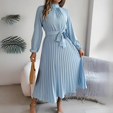 Jessy - Women's pleated dress with long sleeves
