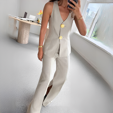 Verna - Casual sleeveless top and pants set