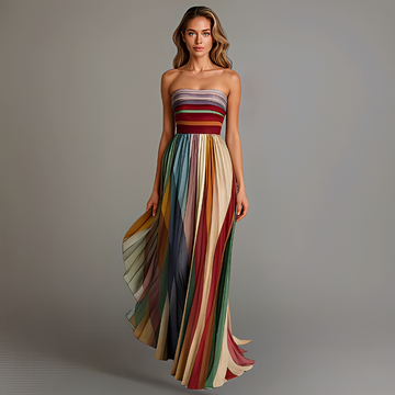 Gracelyn - Fashionable Strapless Maxi Dress