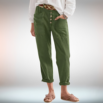 Rhonwen - Fashionable Button Loose Trousers