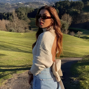 Adelyn - Trendy Tie-Back Sweater