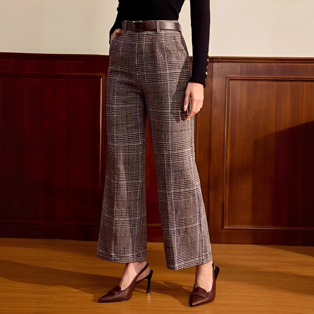 Christabel - Checkered High-Waisted Pants