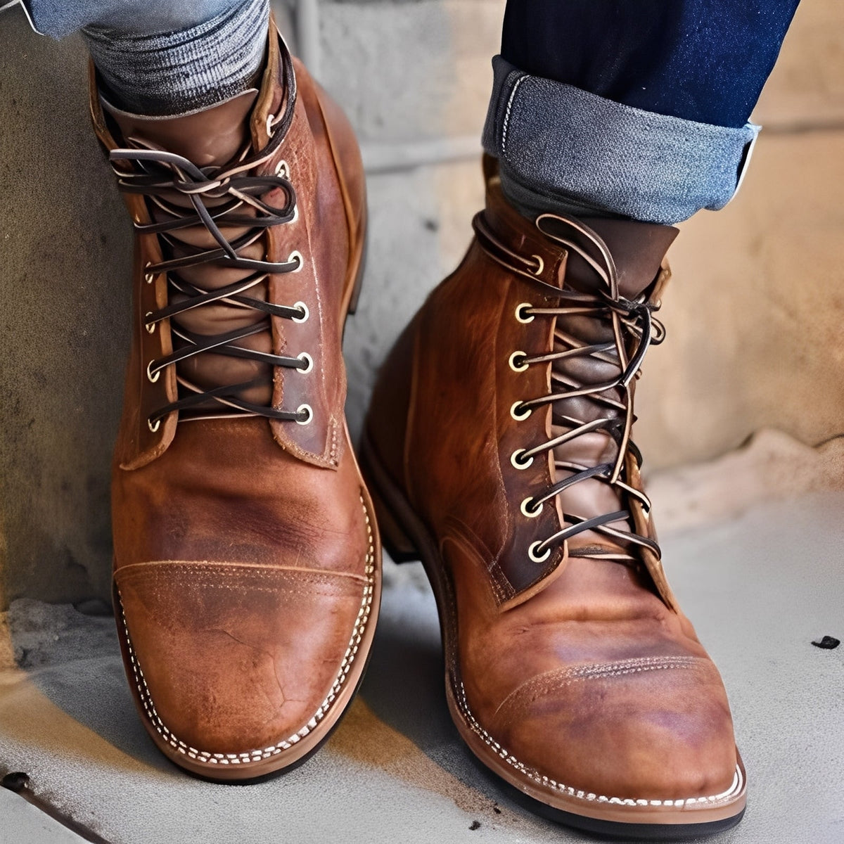 Lucrèce - Vintage lace-up boots