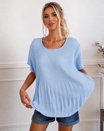 Rainelda - Fashionable Pleated Blouse