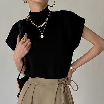 Lesley - Comfortable turtleneck T-shirt