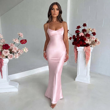 Melika - Shiny Slim-Fit Long Dress