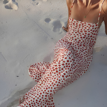 Emily - Long strap dress with flowing design