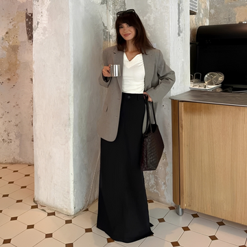 Noelle - Essential Buttoned Long Skirt