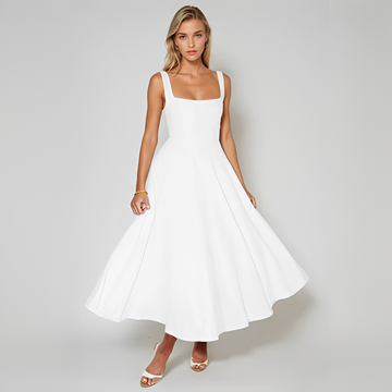 Yarabelle - Graceful Shoulder Strap Mid-Length Dress