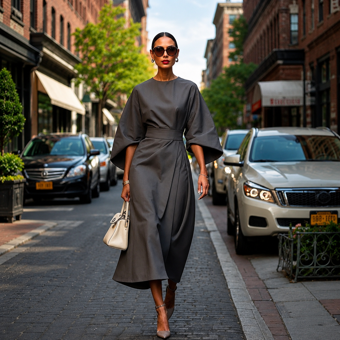 Sonia - Stylish Batwing Sleeve Dress