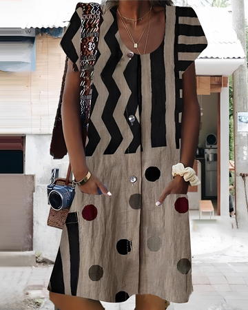 Melinda - Stylish Button-Down Short Dress