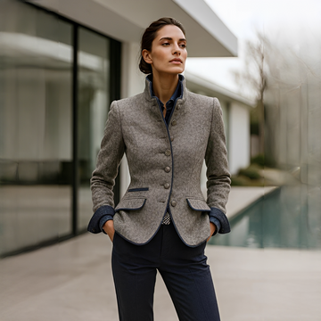 Valerie - Sophisticated Stand Collar Cardigan