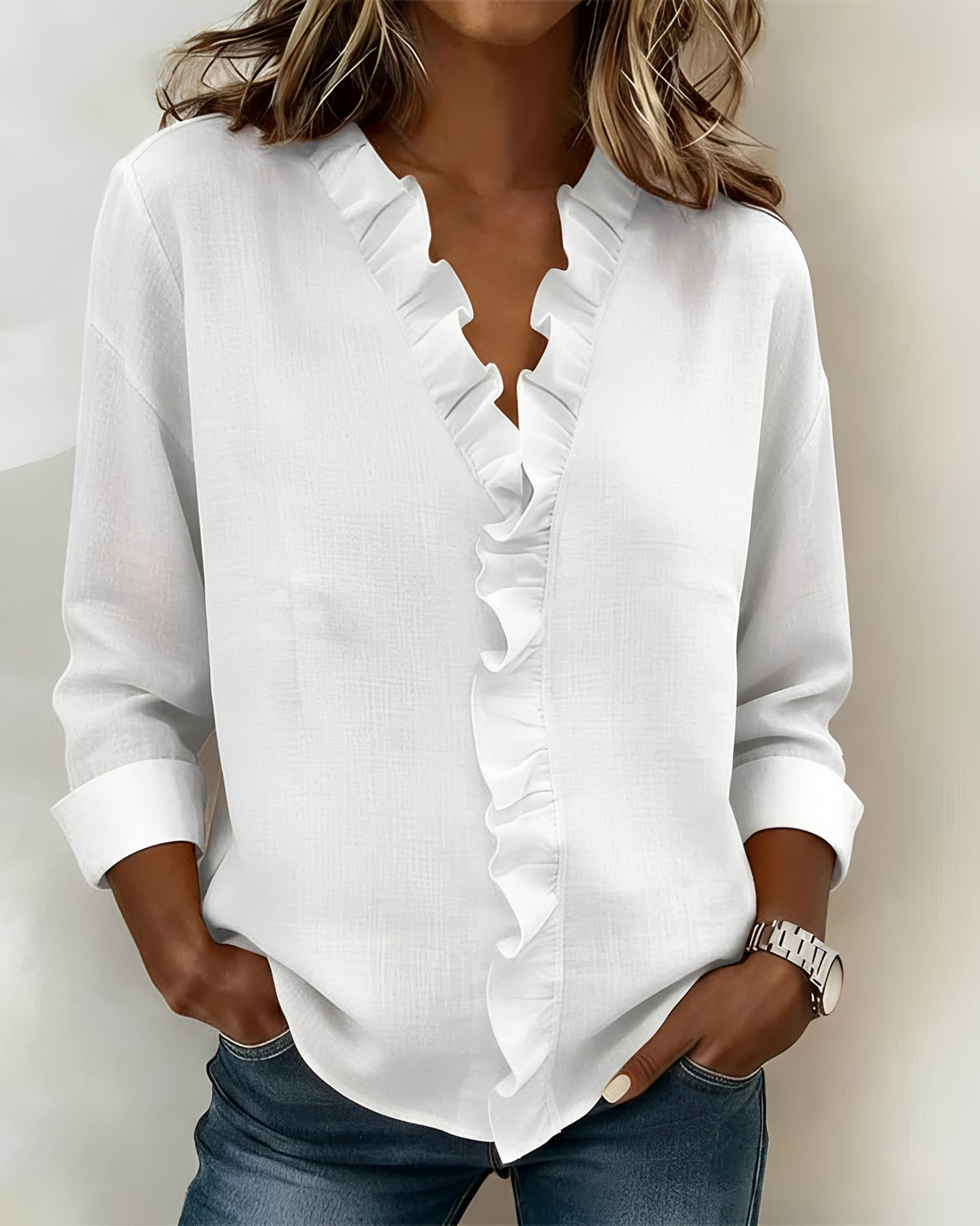 Marjorie - Stylish Long Sleeve Blouse