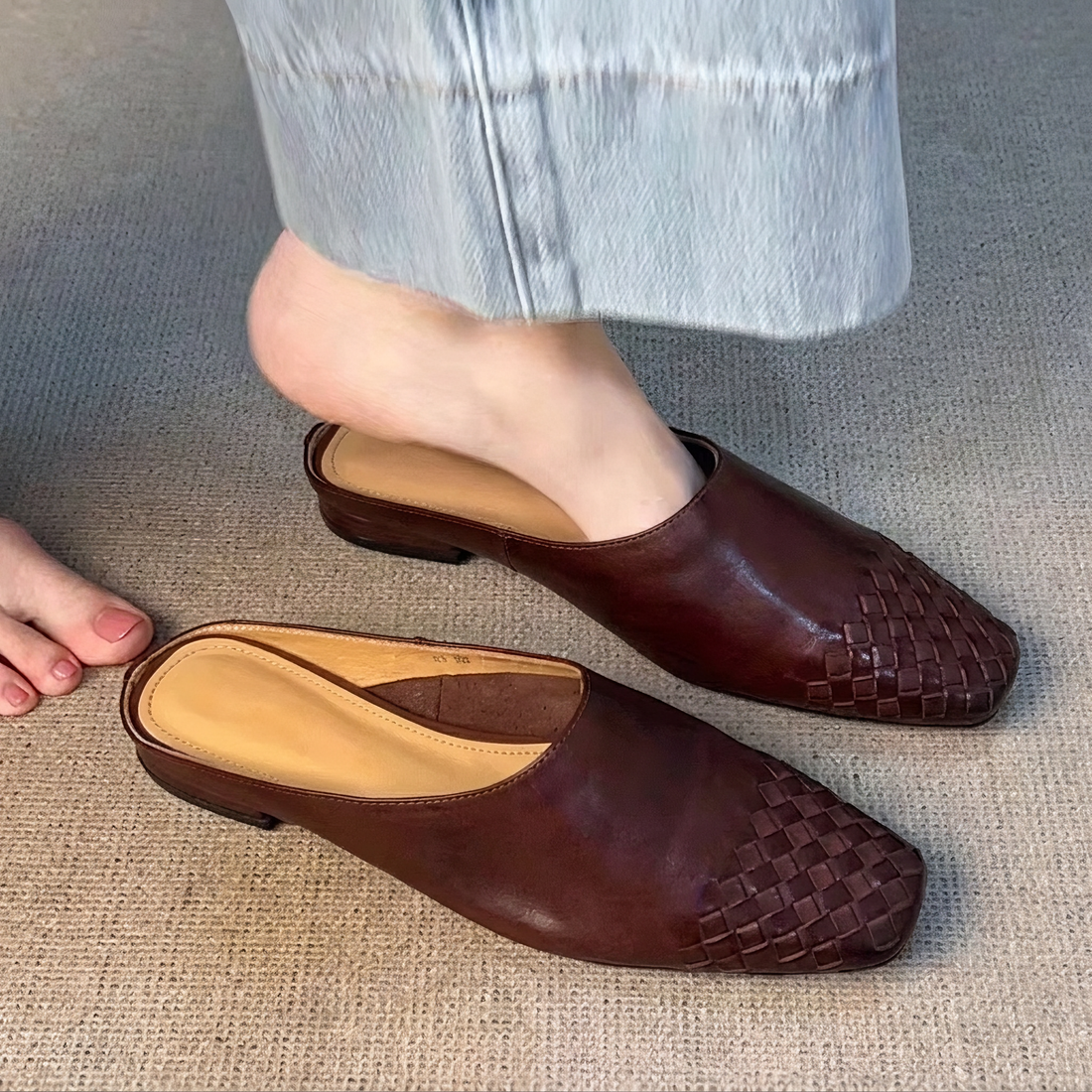 Nora - Elegant Woven Closed-Toe Sandals