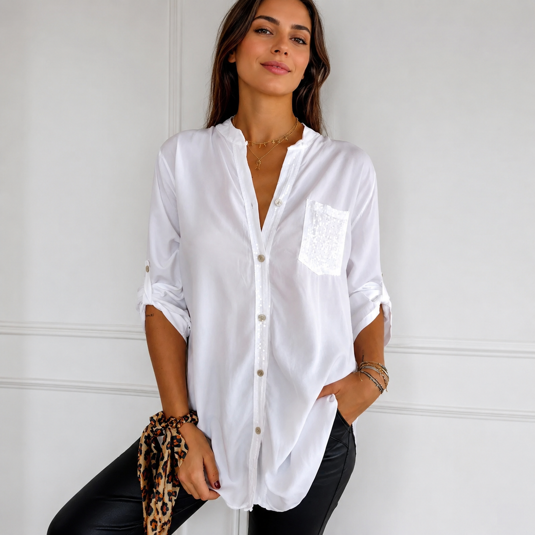 Chalise - Elegant Button-Front Blouse