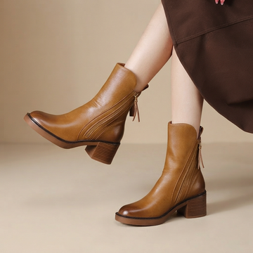Jadonna - Chic Heeled Zip-Up Boots