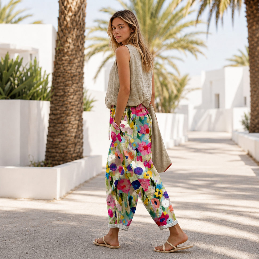Kheyri - Lightweight Floral Trousers
