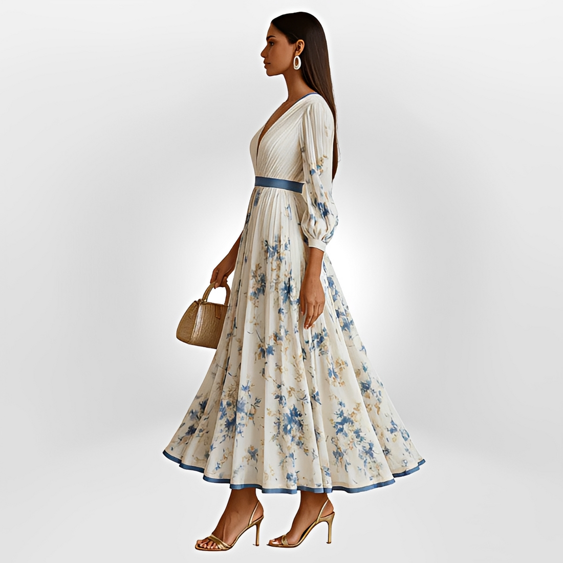 Klarise - Stylish Cross V-Neck Dress