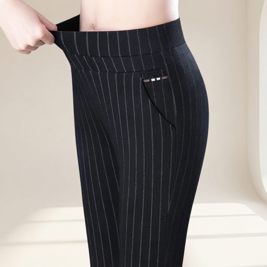 Marga - Elastic Waist Straight Pants