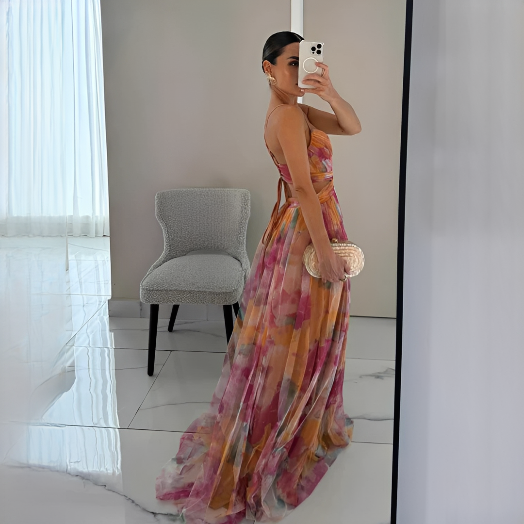 Darrisha - Stylish Cross Waist Long Dress