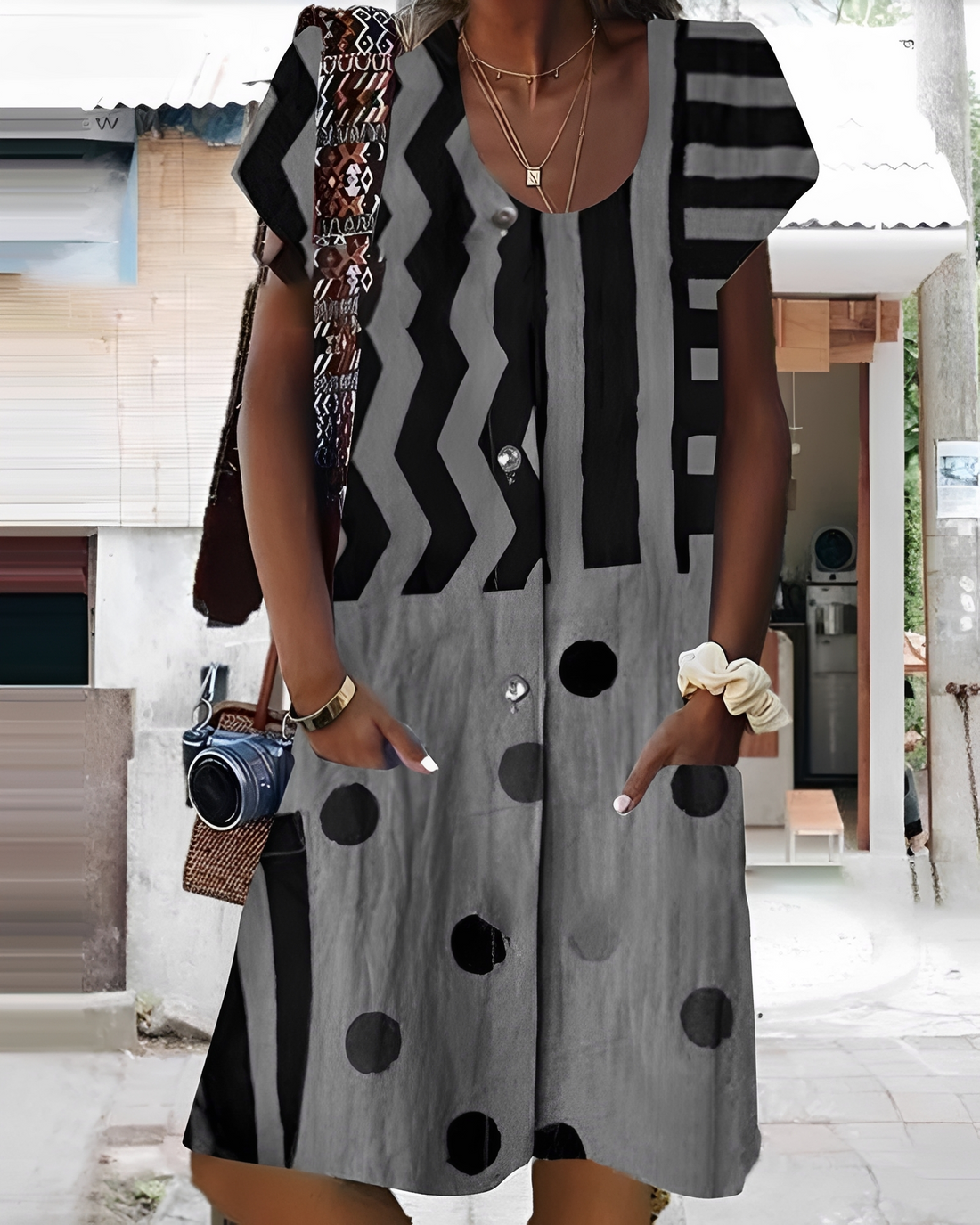 Melinda - Stylish Button-Down Short Dress