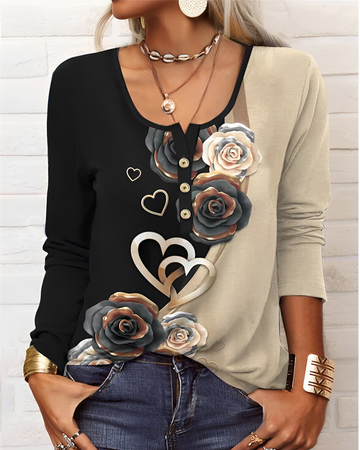 Alejandra - Stylish Half Button Top