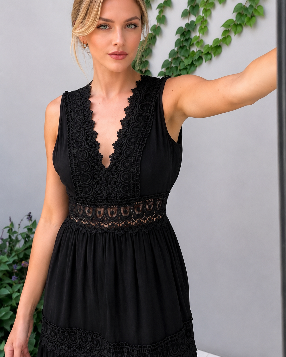 Shaquira - Sophisticated V-Neck Dress