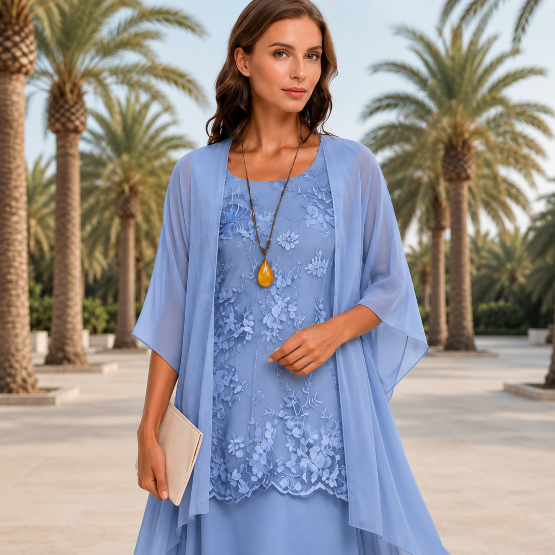 Krystal - Stylish Two-Piece Midi Dress