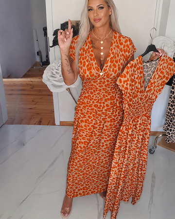 Dyshelle - Chic V-Neck Boho Dress