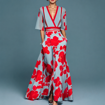 Laure - Elegant Flowing V-Neck Dress