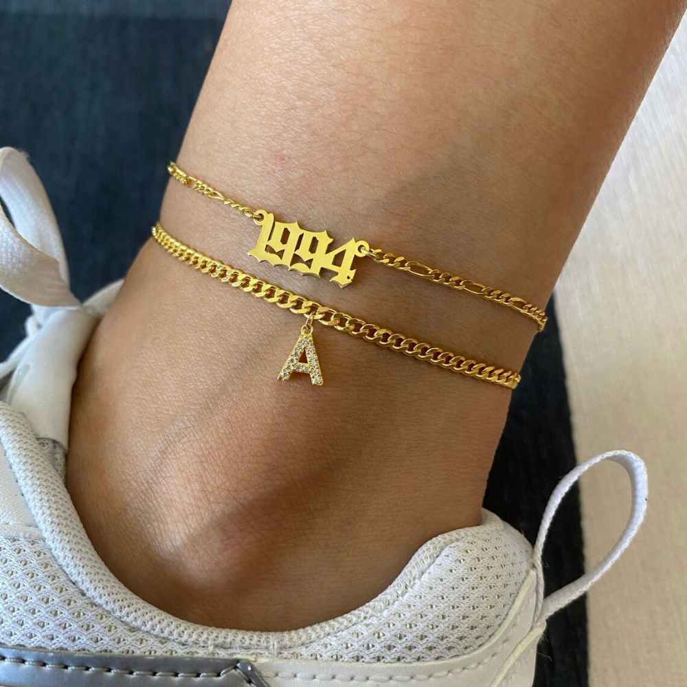 Ankle with Initial - Ankle bracelet with your initial