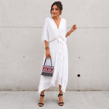 Jescah - Sophisticated Batwing Sleeve Dress