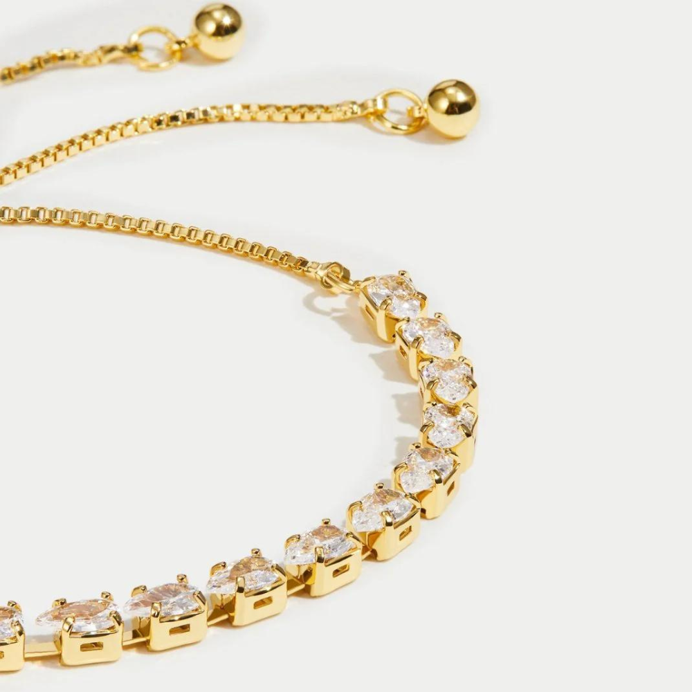 Gold Crystal Bracelet - Adjustable Crystal Bracelet